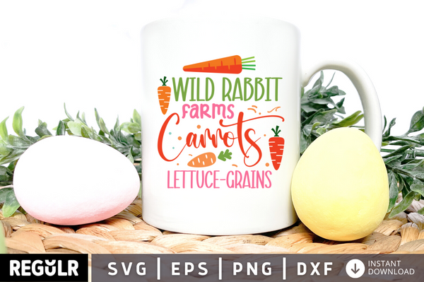 Wild rabbit farms carrots-lettuce-grains SVG, Easter SVG Design