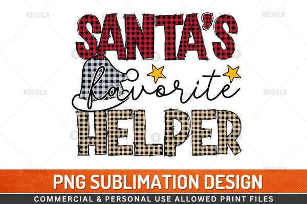 santa's favorite helper Sublimation Design PNG File