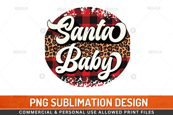 santa baby Sublimation Design PNG File