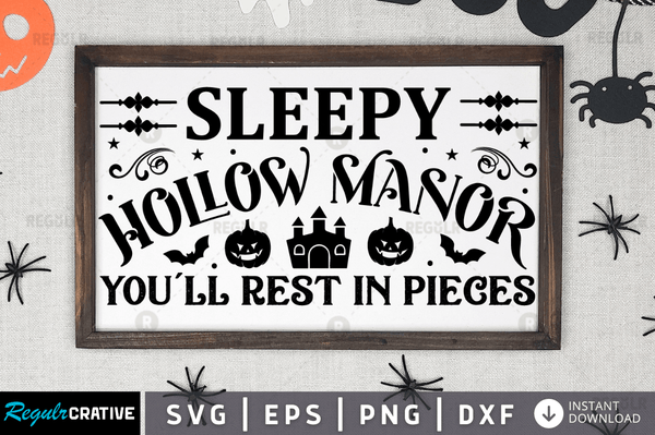 sleepy hollow manor you'll rest in pieces Svg Designs Silhouette Cut Files
