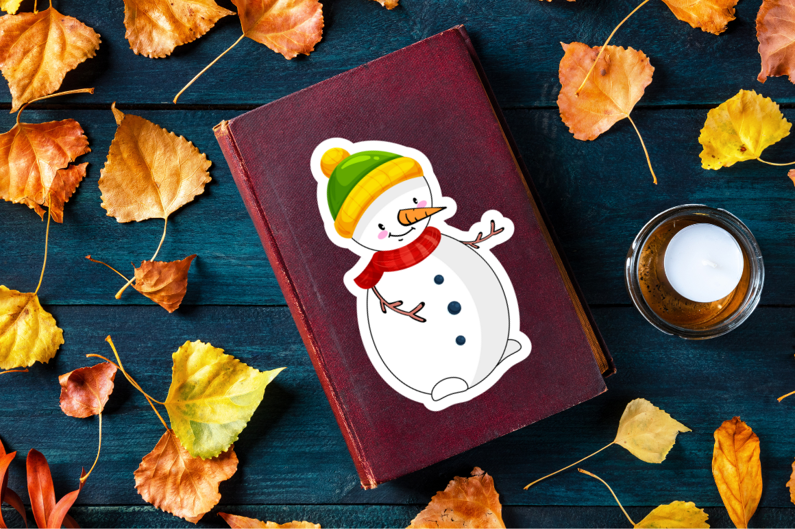 Snowman Cartoon Character Stickers Bundle