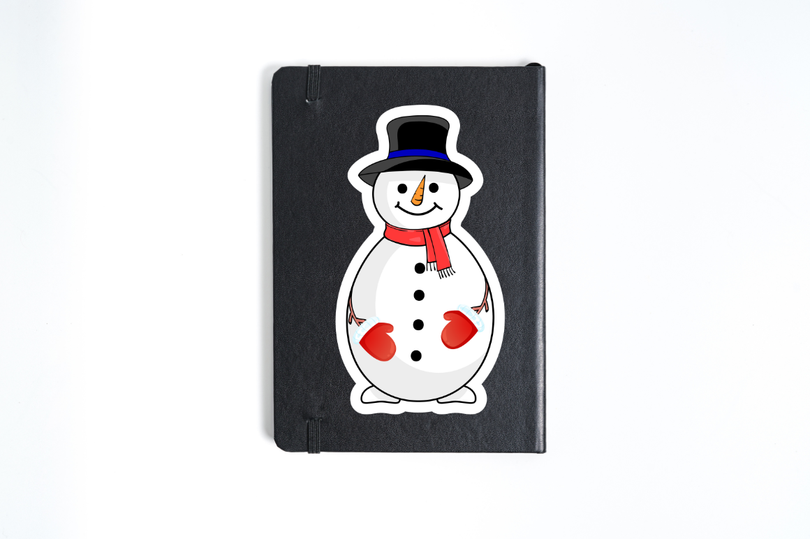Snowman Cartoon Character Stickers Bundle