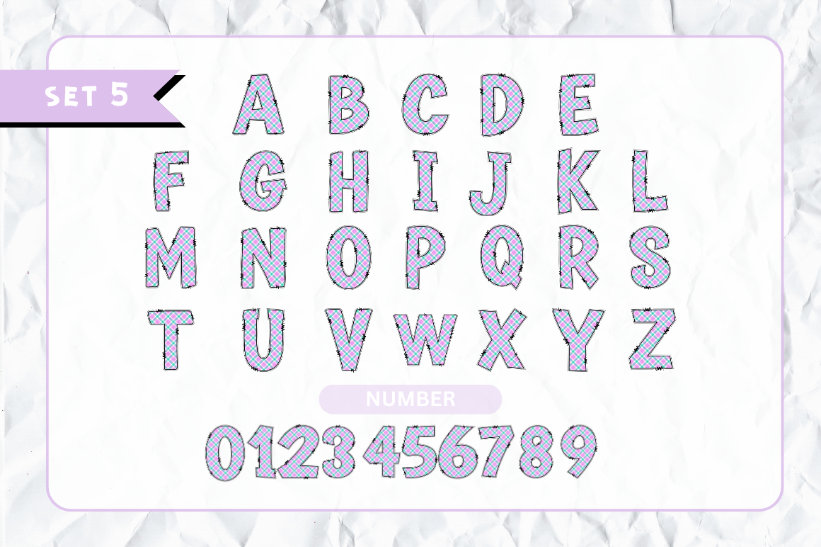 Spring Doodle Alphabet Bundle with Hand Drawn Clipart