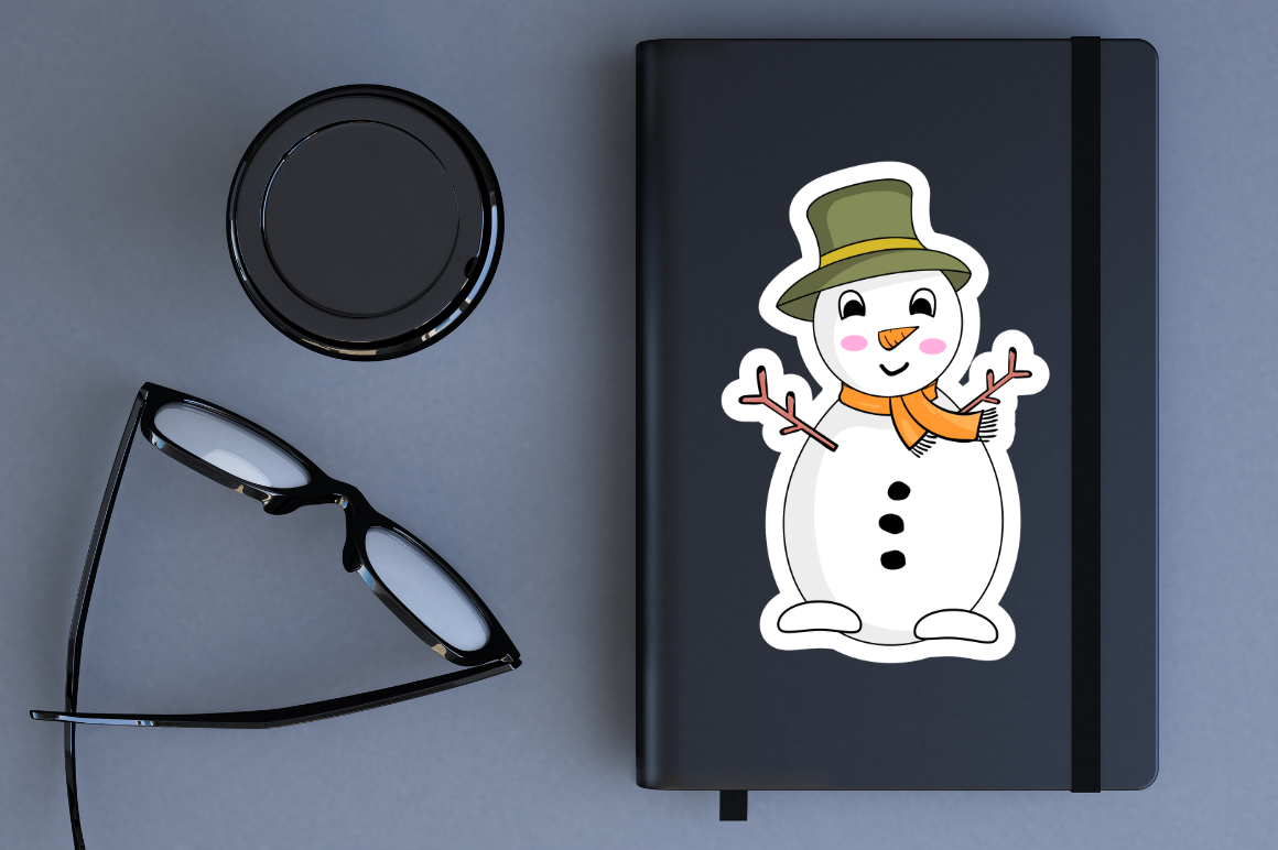 Snowman Cartoon Character Stickers Bundle