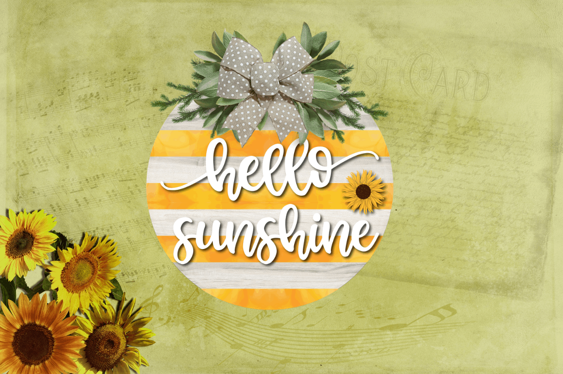 Sunflower Door Round Signs PNG Bundle