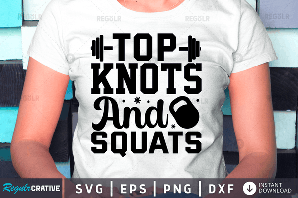 top knots and squats svg png cricut file