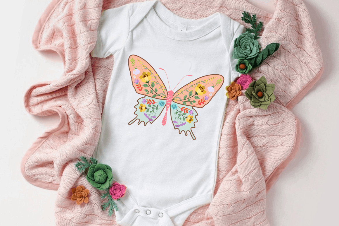 Floral Butterflies PNG Bundle