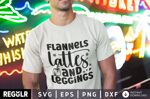 Flannels lattes and leggings SVG, Winter SVG Design